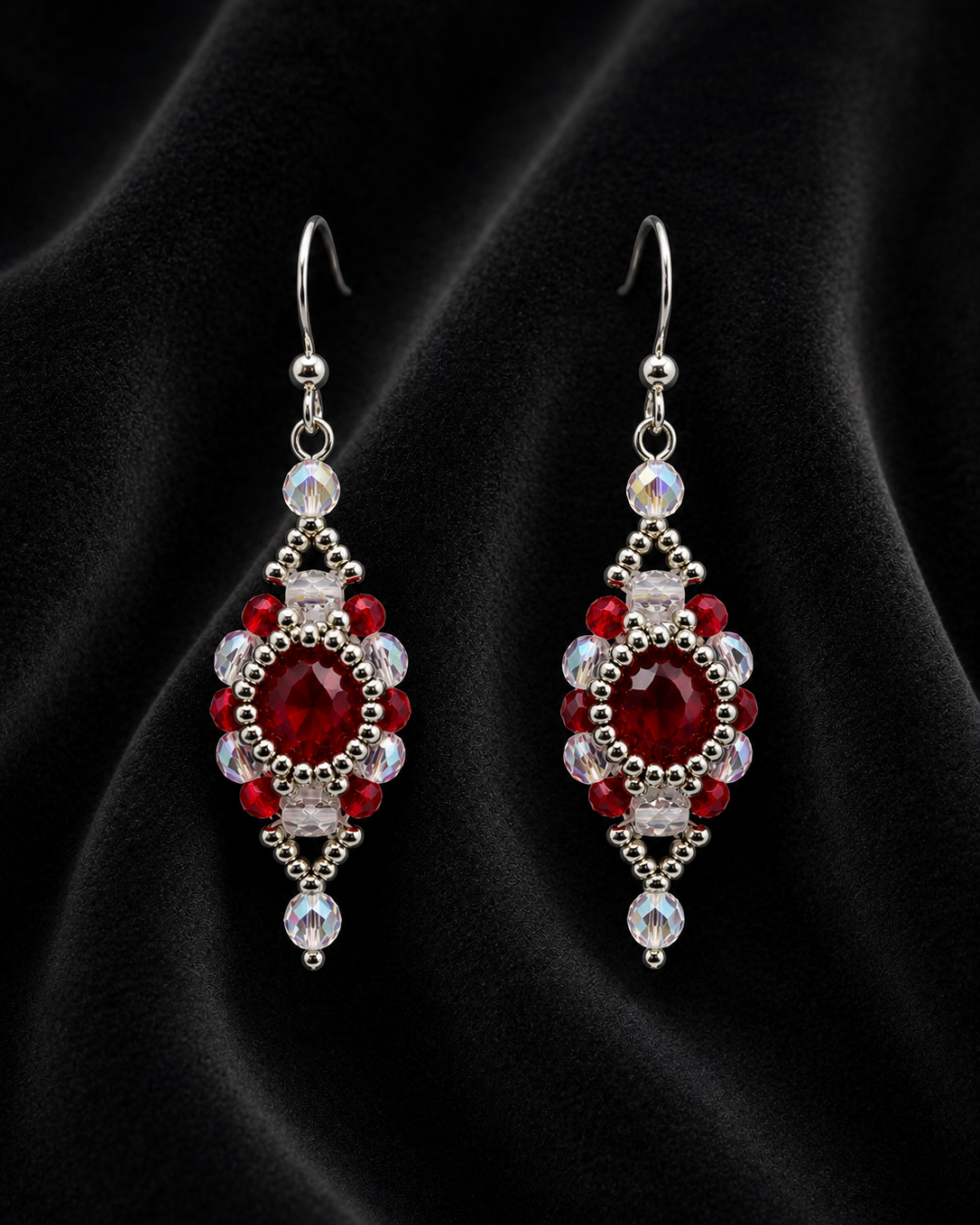Ruby Halo Earrings