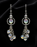 Iridescent Heart Dangle Earrings