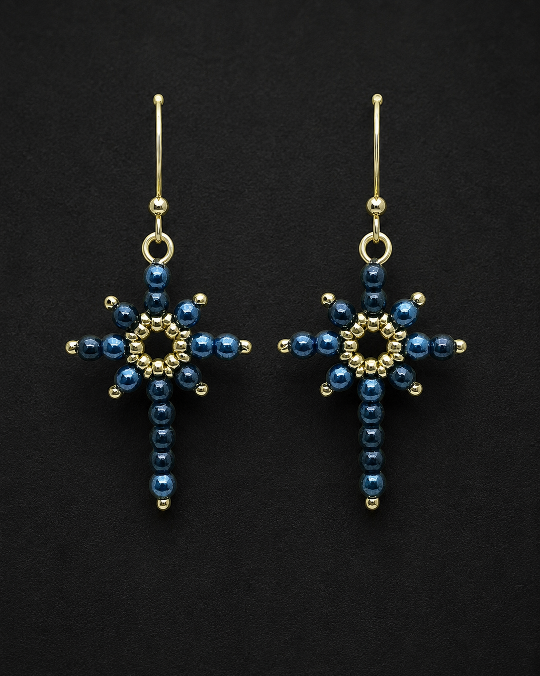 Dusk Blue Northern Cross Earrings