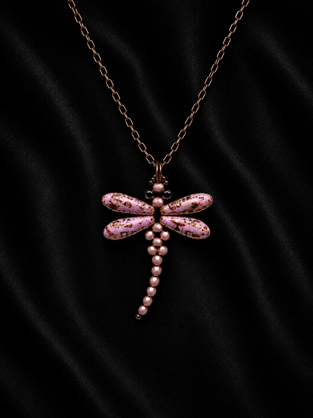 Dragonfly Necklace - Pink Picasso