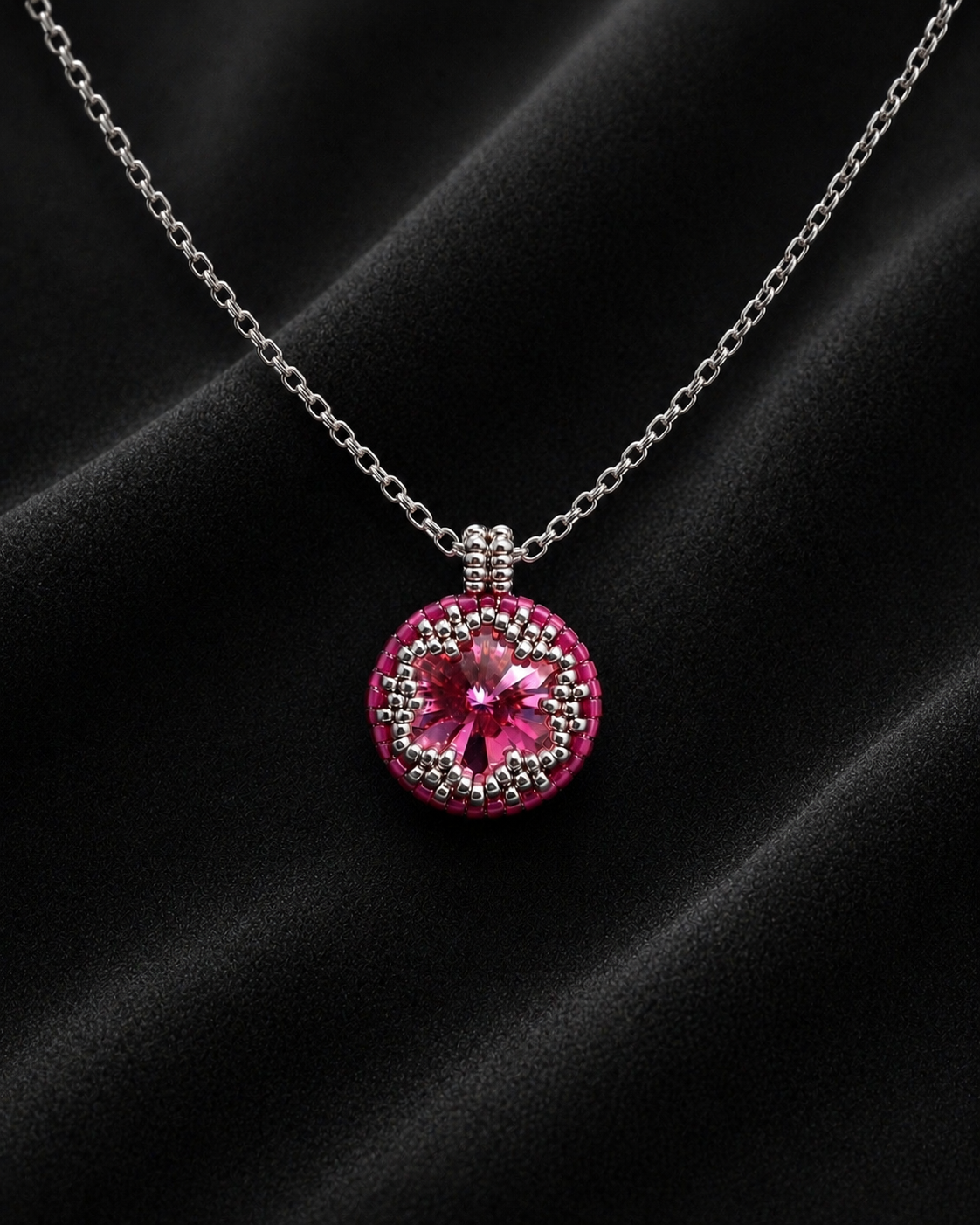 Rose Swarovski Rivoli Necklace