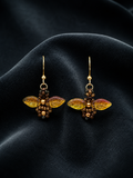Amber Honey Bee Earrings