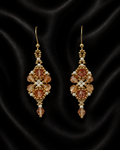 Apricot Swarovski Crystal Earrings
