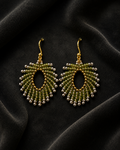 Golden Olive Feather Earrings