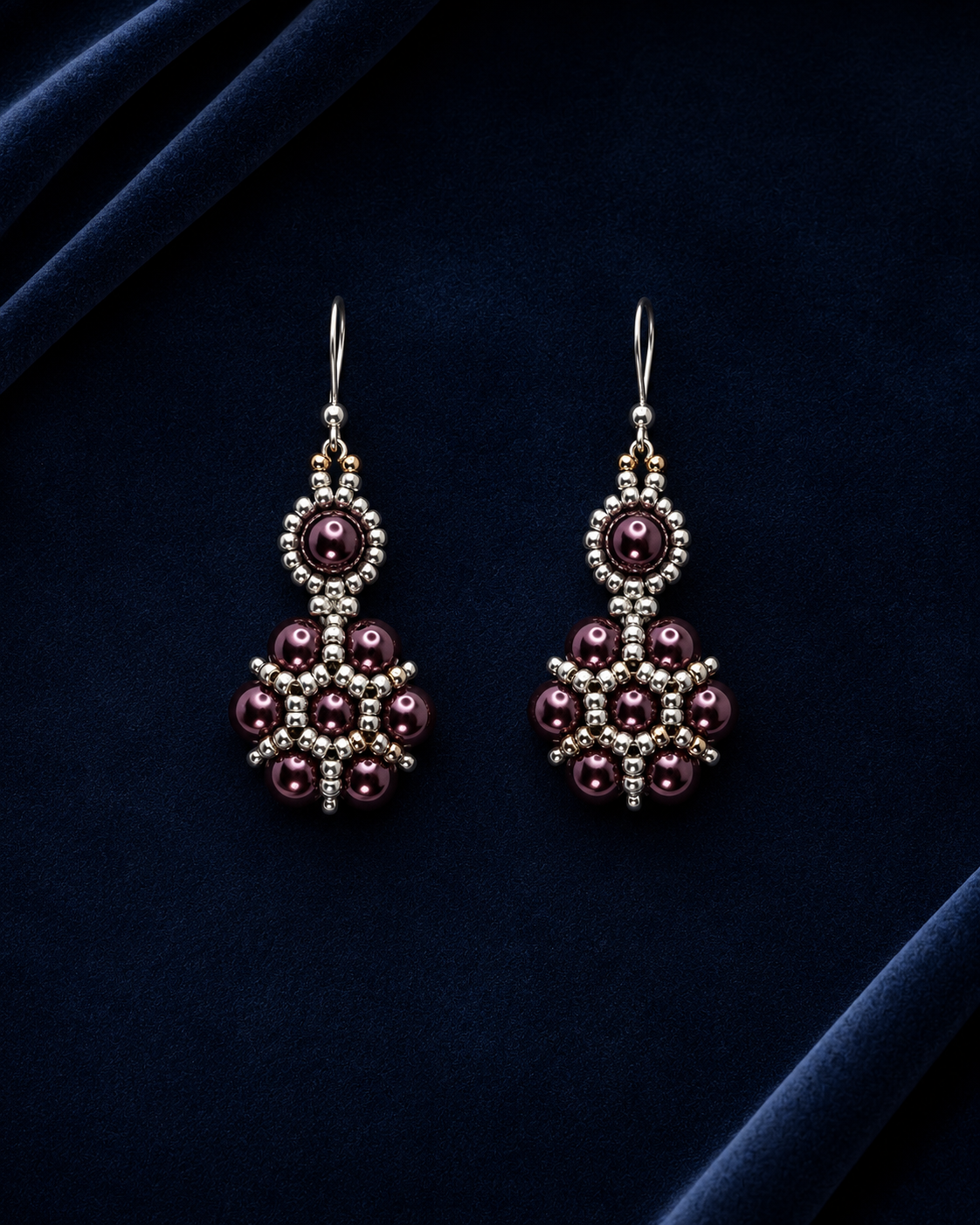 Swarovski Crystal Pearl Rosette Earrings