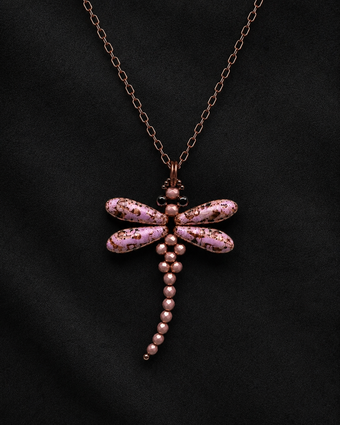 Pink Picasso Dragonfly Necklace