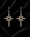 Northern Cross Earrings - Matte Silver