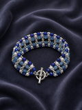 Blue & Pearl Lattice Bracelet