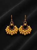 Sunny Yellow Fan Earrings