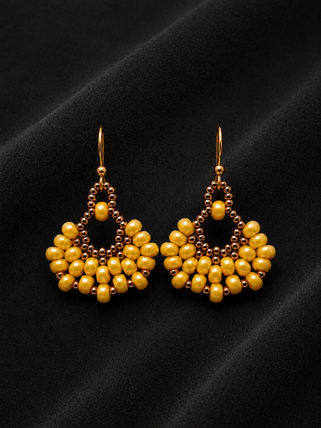 Sunny Yellow Fan Earrings