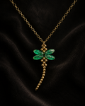 Green Picasso Dragonfly Necklace