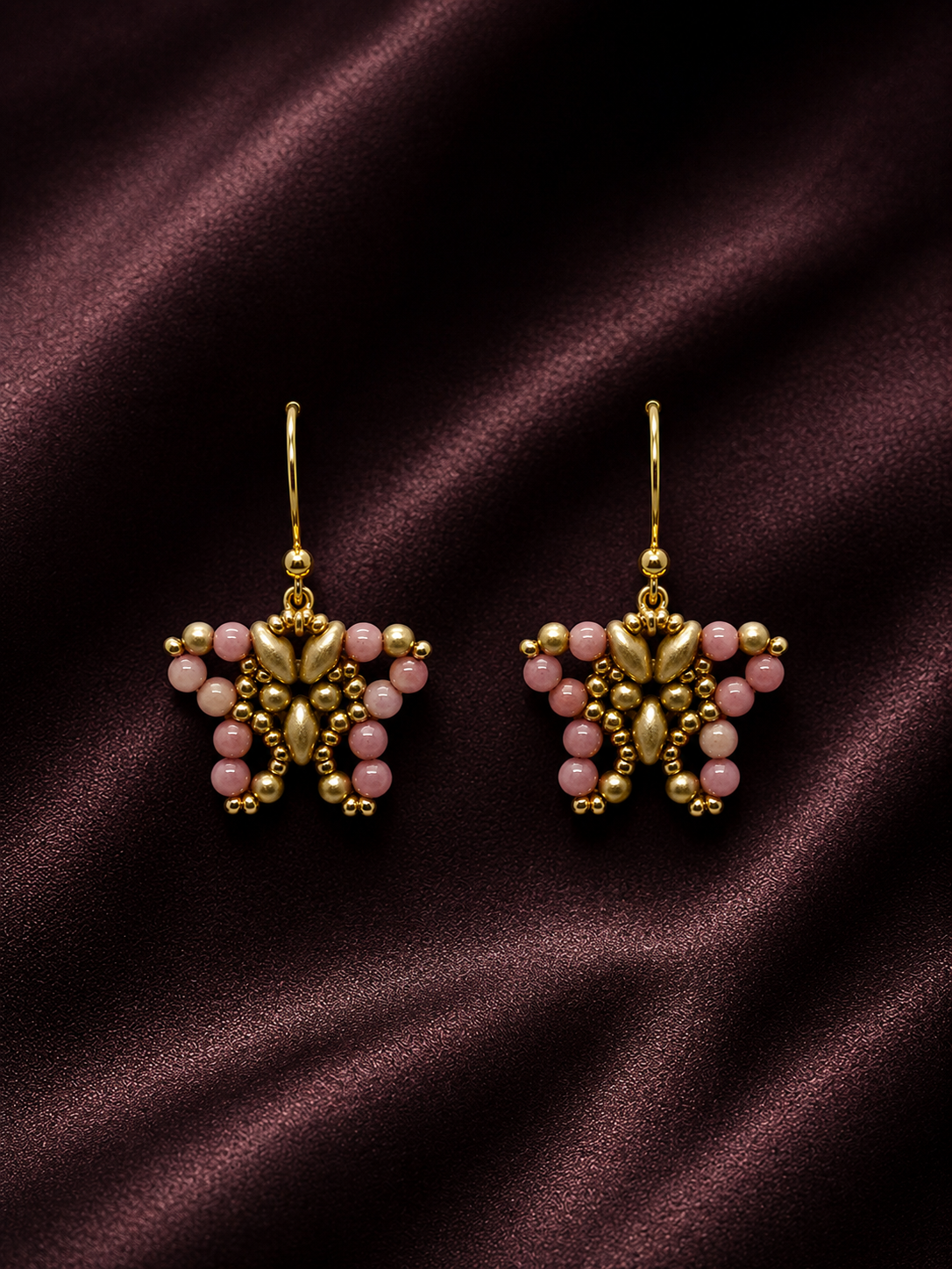Dusty Rose Butterfly Earrings
