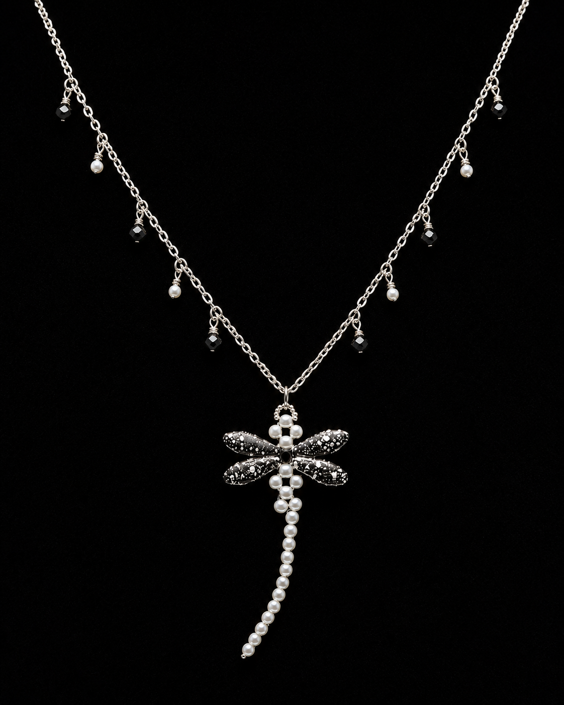 Midnight Dragonfly Necklace