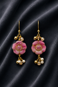 Rose Hibiscus Dangle Earrings