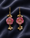 Rose Hibiscus Dangle Earrings