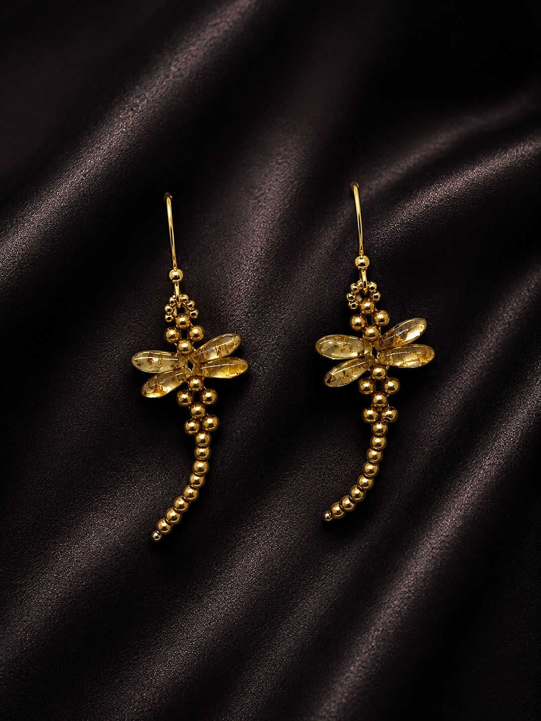 Golden Dragonfly Earrings