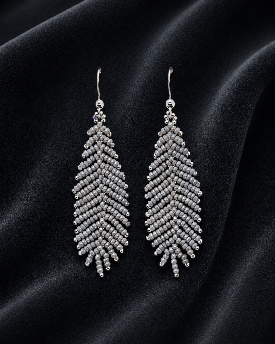 Dove Gray Feather Earrings