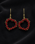Deep Red Heart Earrings