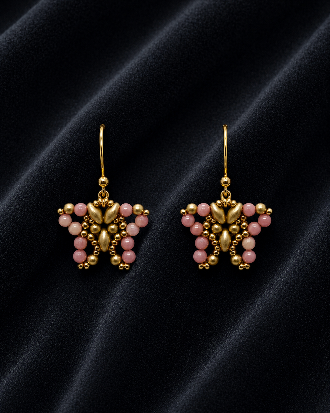 Dusty Rose Butterfly Earrings