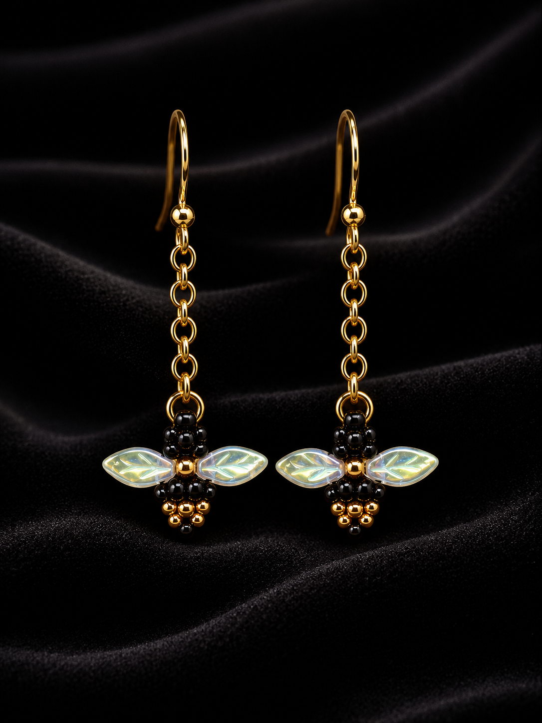 Moonlit Honey Bee Earrings