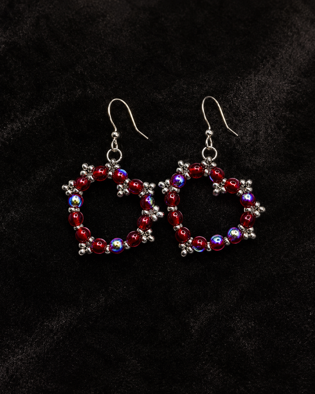 Ruby Heart Earrings