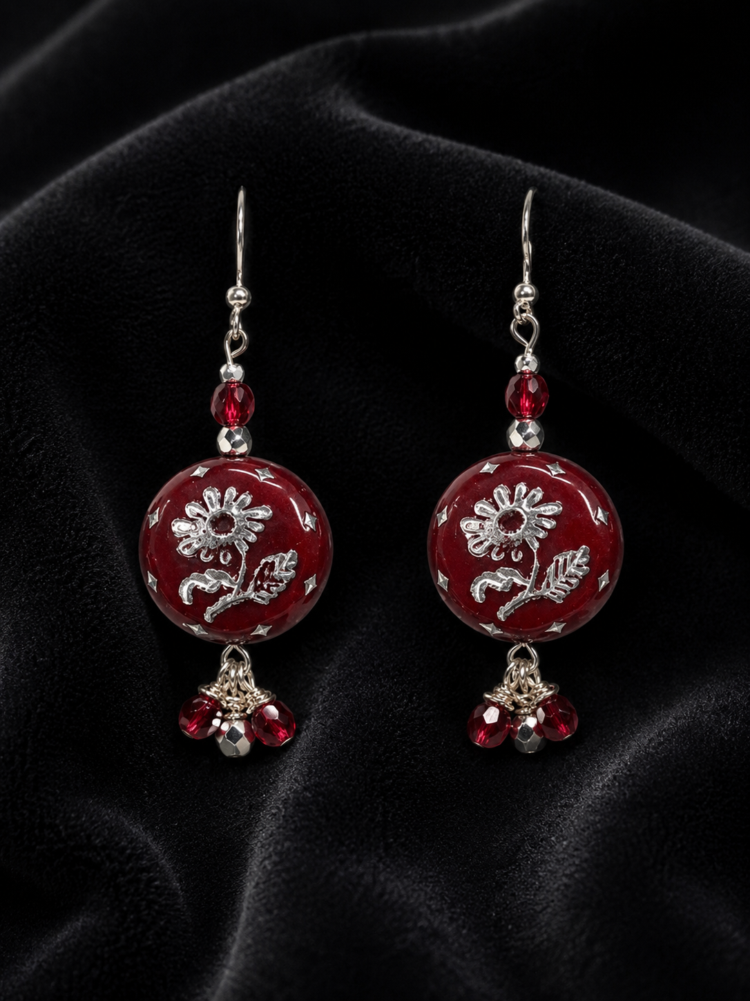 Ruby Garden Dangle Earrings