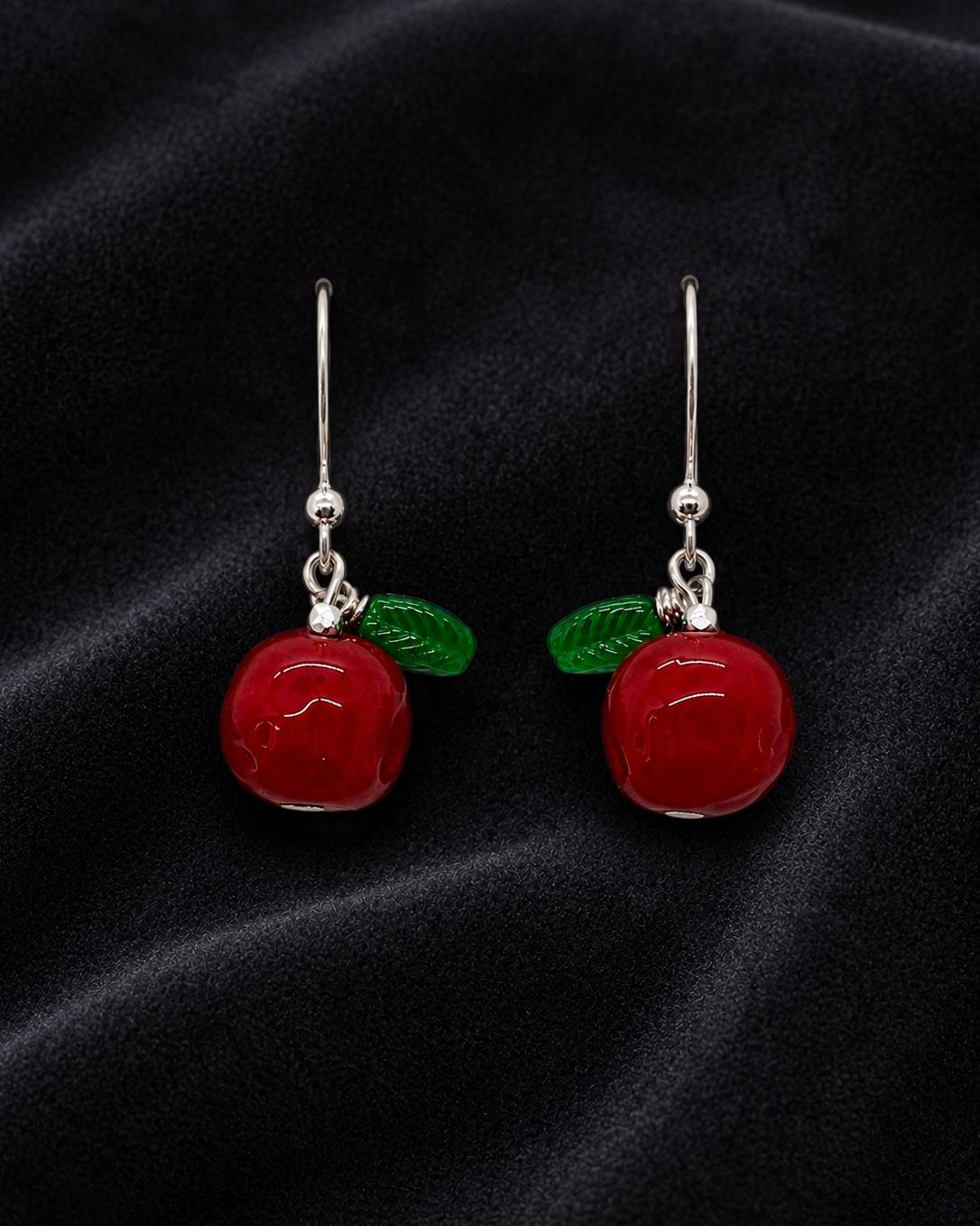Little Red Apple Earrings