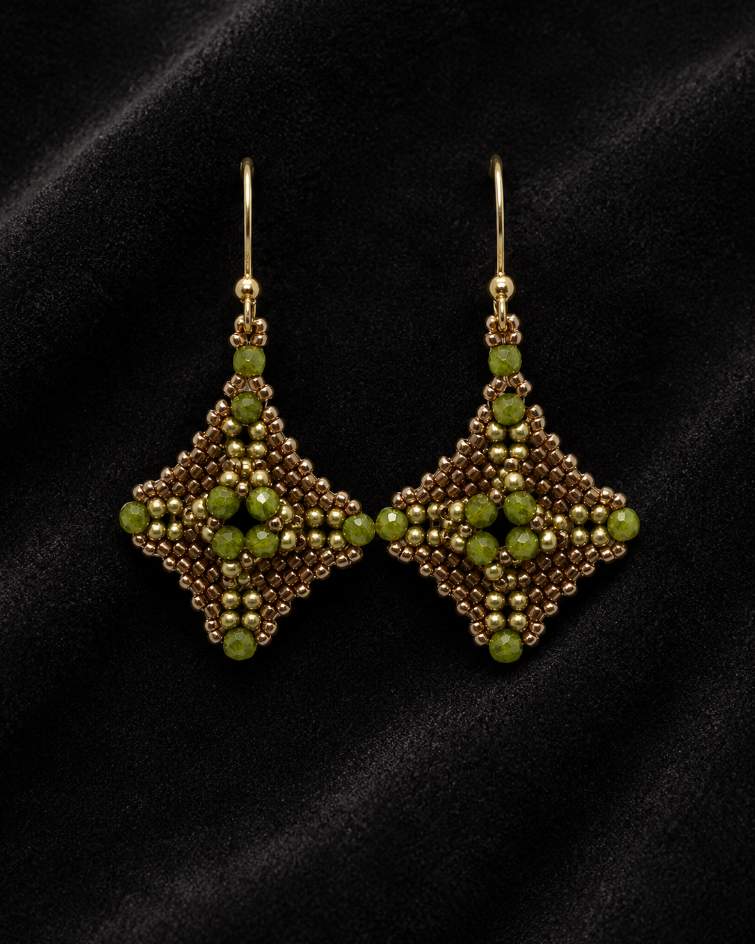 Bronze & Olive Peyote Earrings