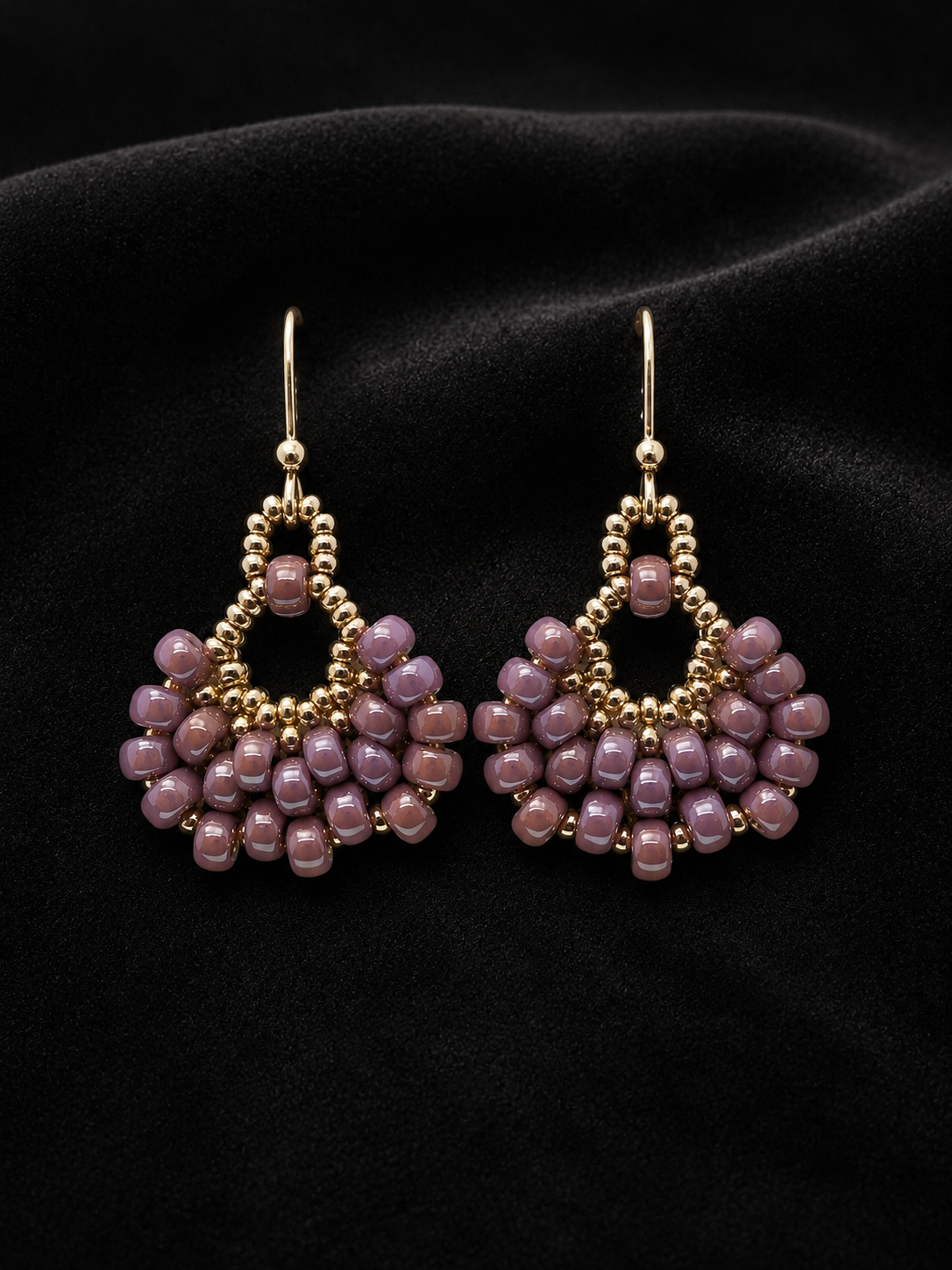 Mauve Fan Earrings