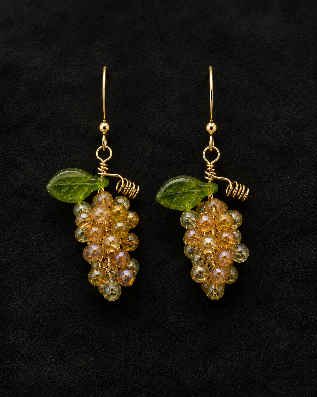 Champagne Grape Earrings