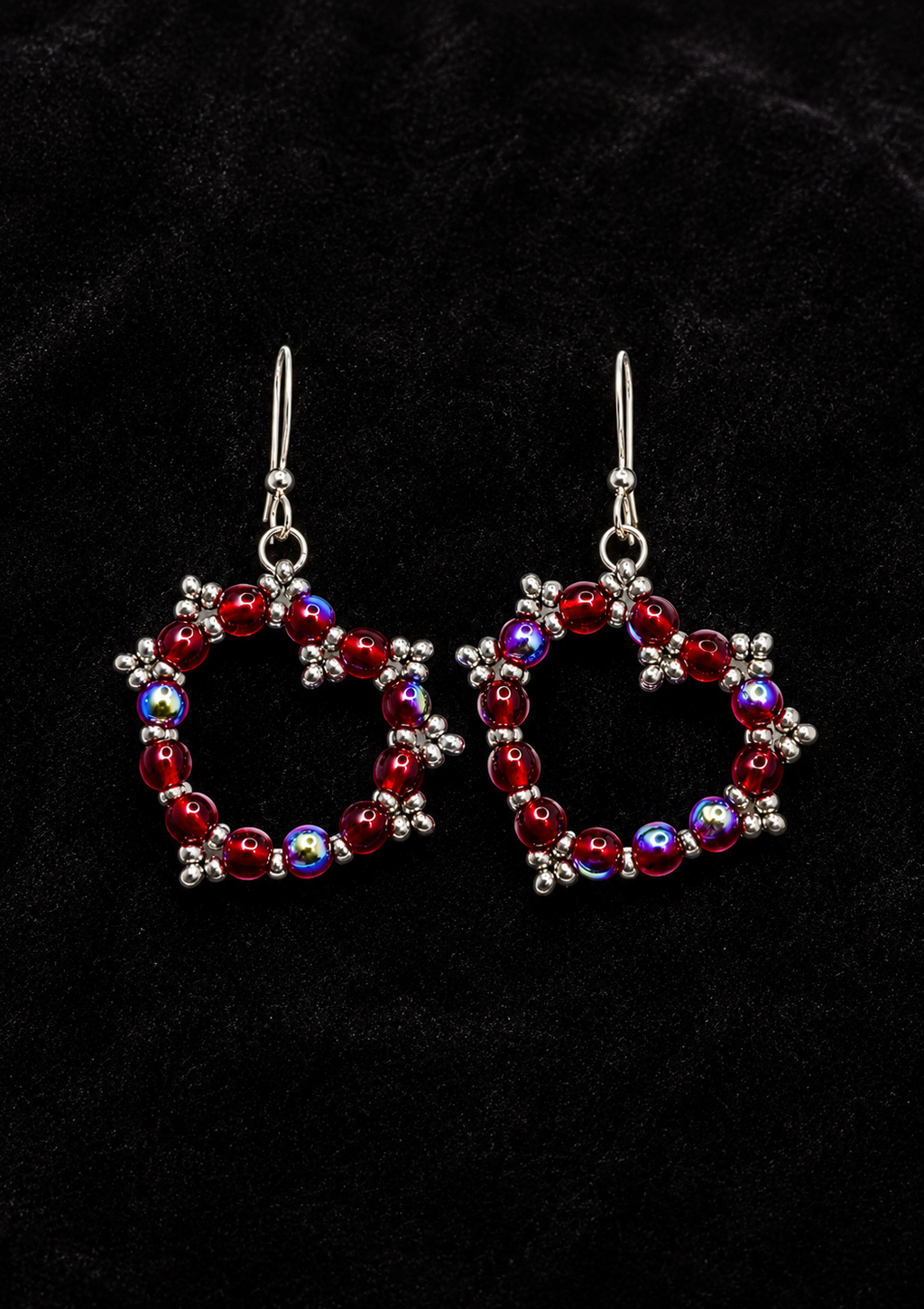 Ruby Heart Earrings