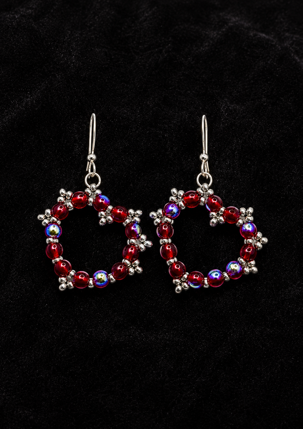 Ruby Heart Earrings