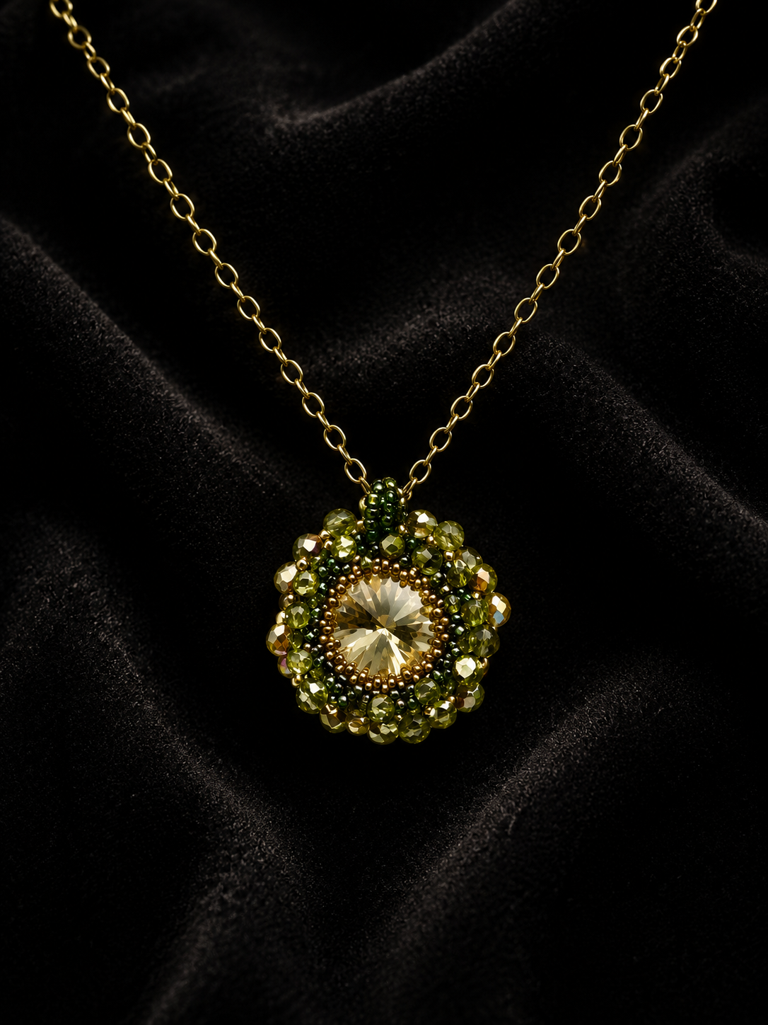 Swarovski Crystal Golden Shadow Pendant