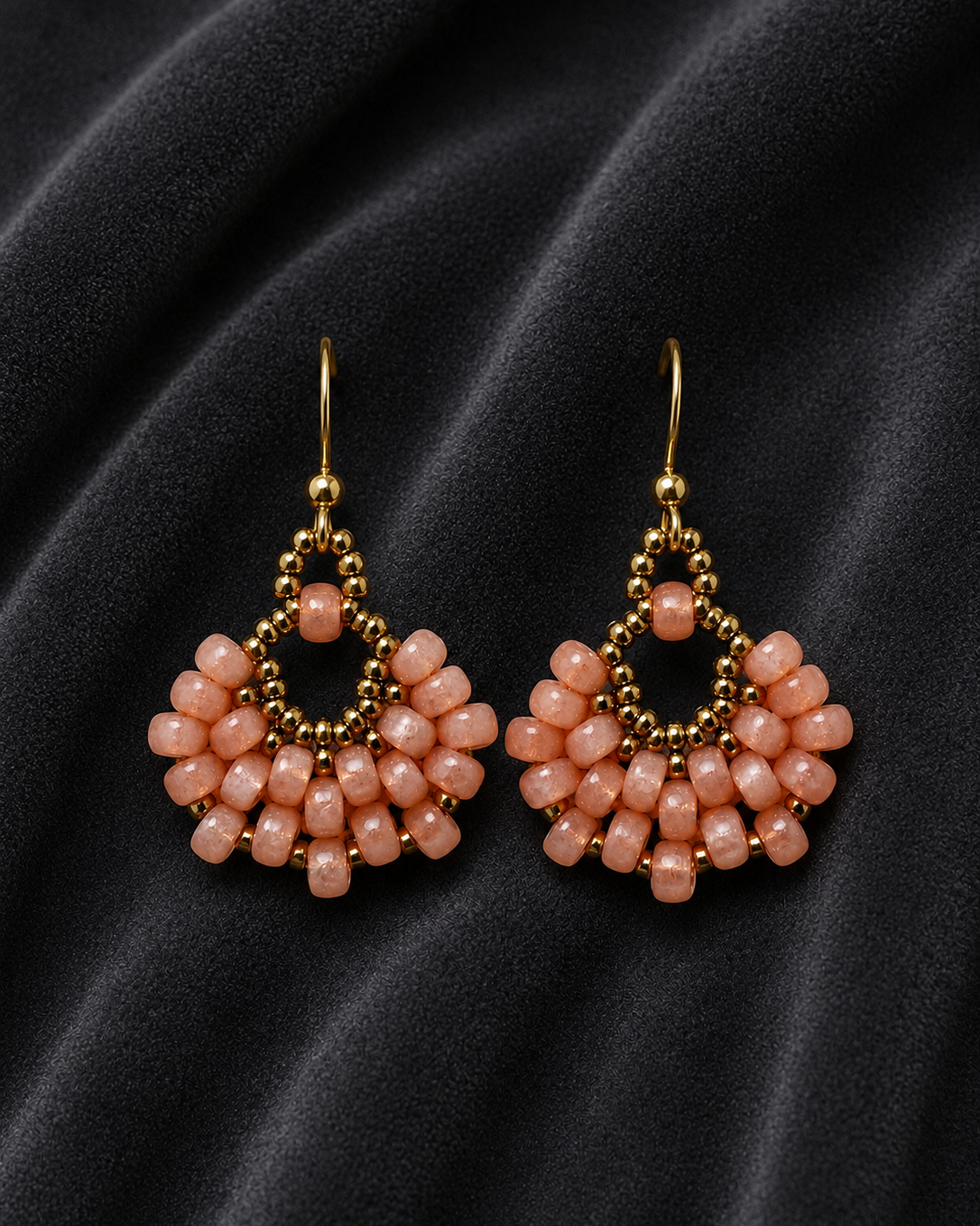 Peach Fan Earrings