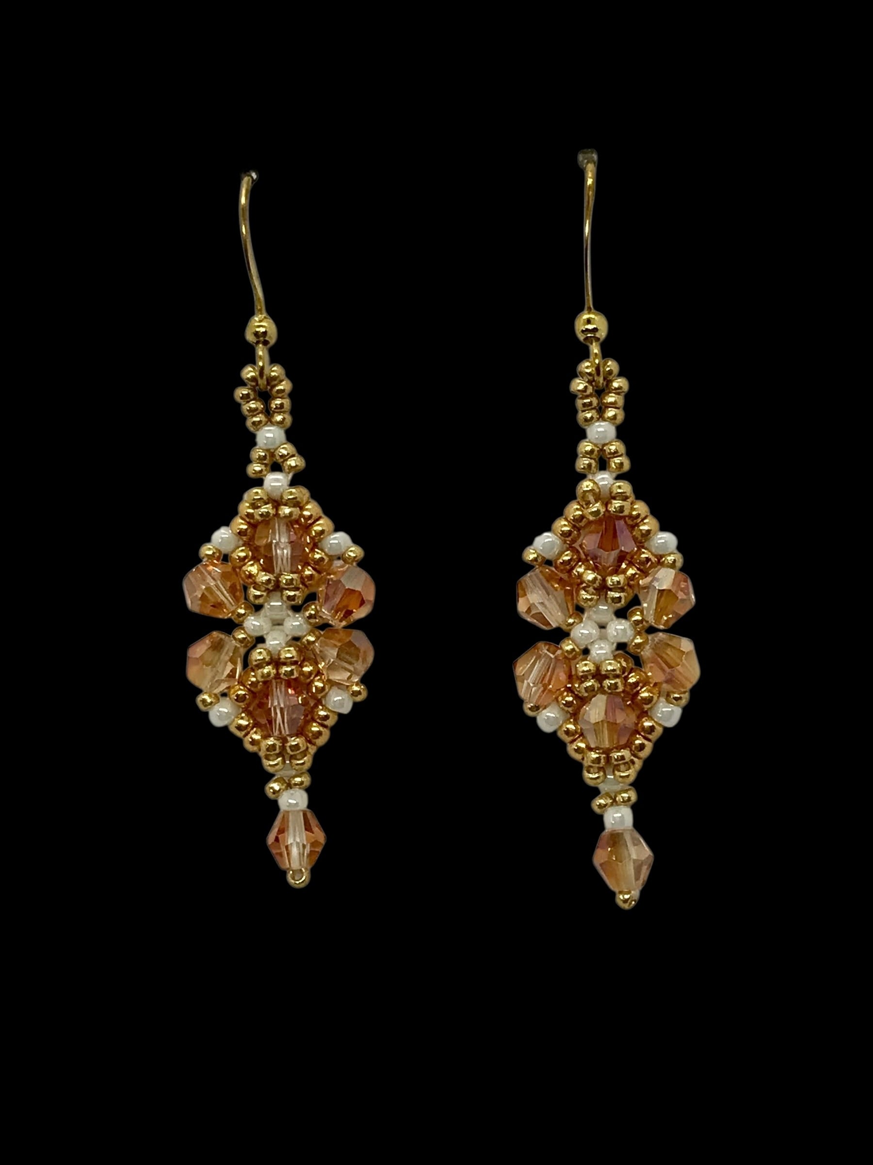 Swarovski Crystal Earrings - Apricot