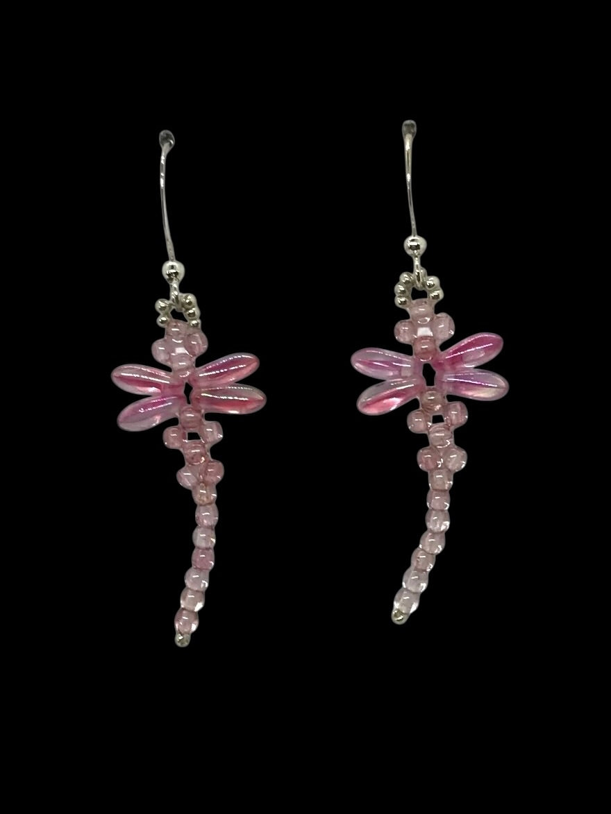 Pretty Pink Dragonfly Earrings