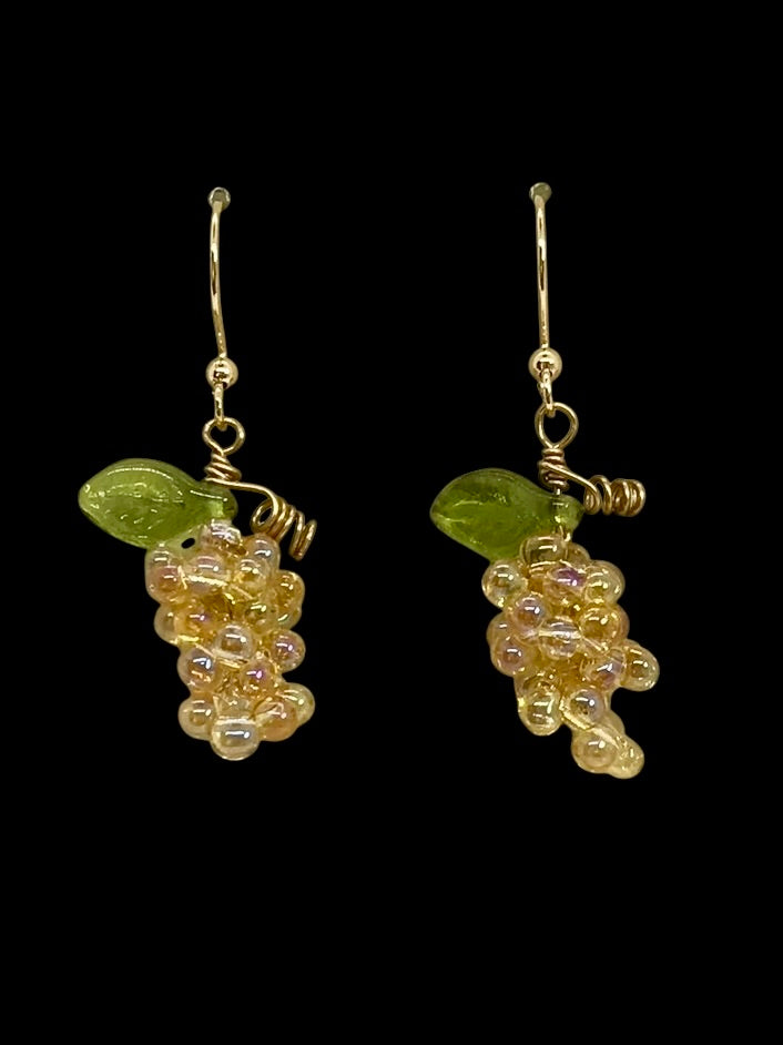 Champagne Grape Bunch Earrings