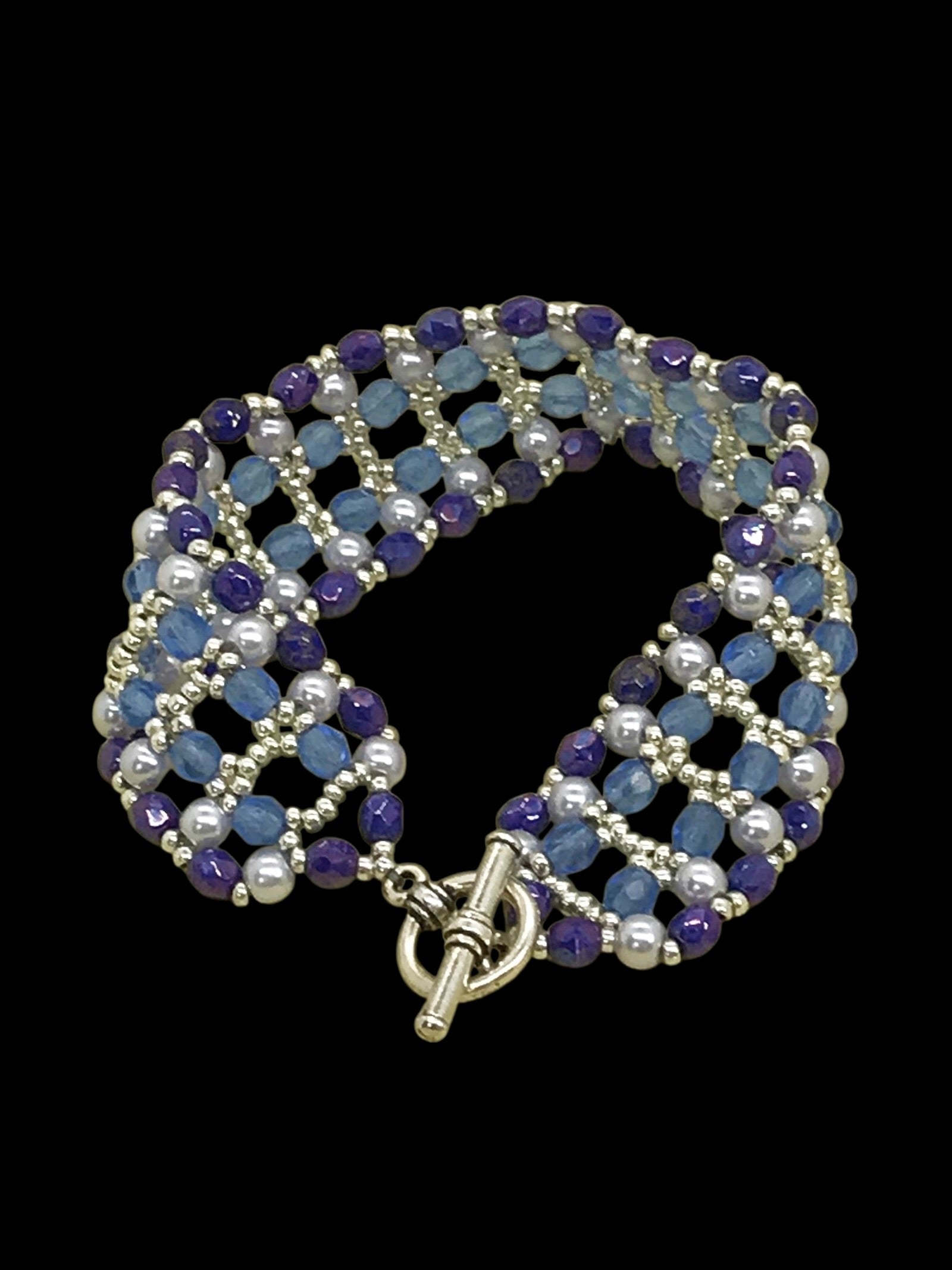Cobalt Blue and Pearl Bracelet