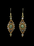 Dark Green & Bronze Halo Earrings
