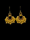 Sunny Yellow& Bronze Fan Earrings