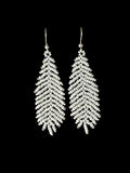 Crystal Seed Bead Feather Earrings
