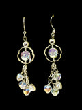 Crystal & Silver Czech Flower Dangle Earrings