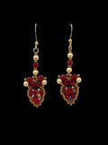 Rainbow Ruby & Matt Gold Petal Earrings