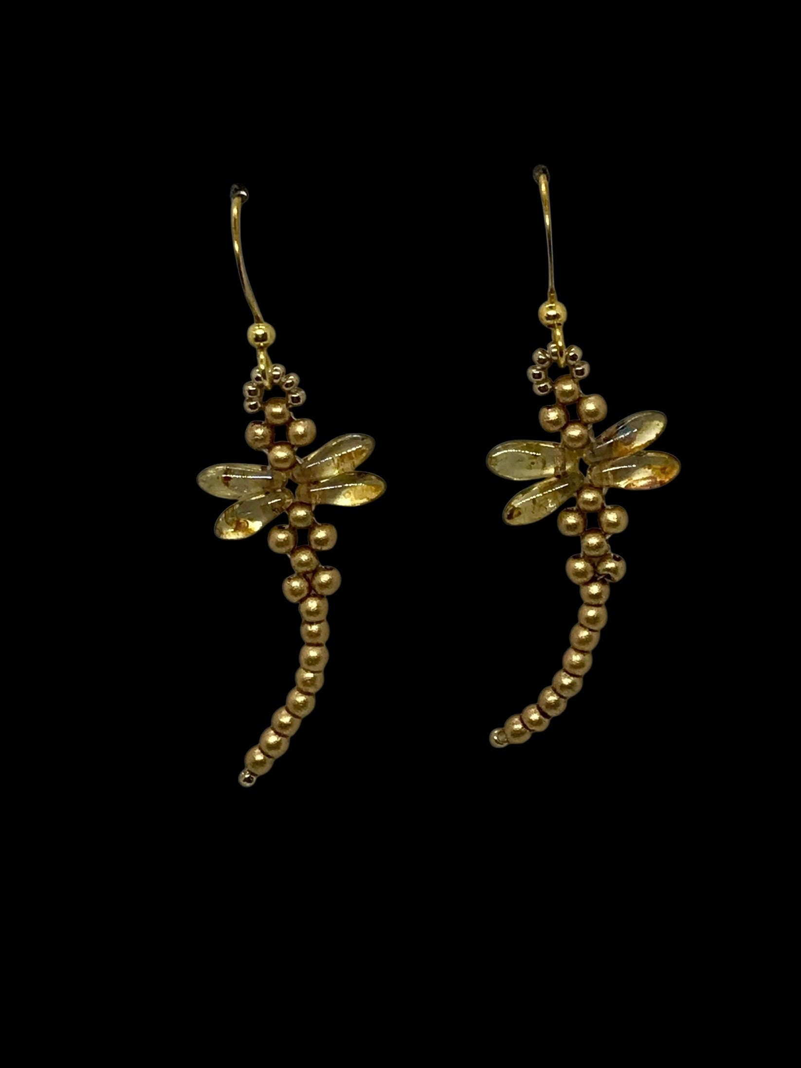 Golden Dragonfly Earrings