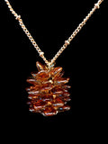 Czech Glass Woven Pinecone Necklace