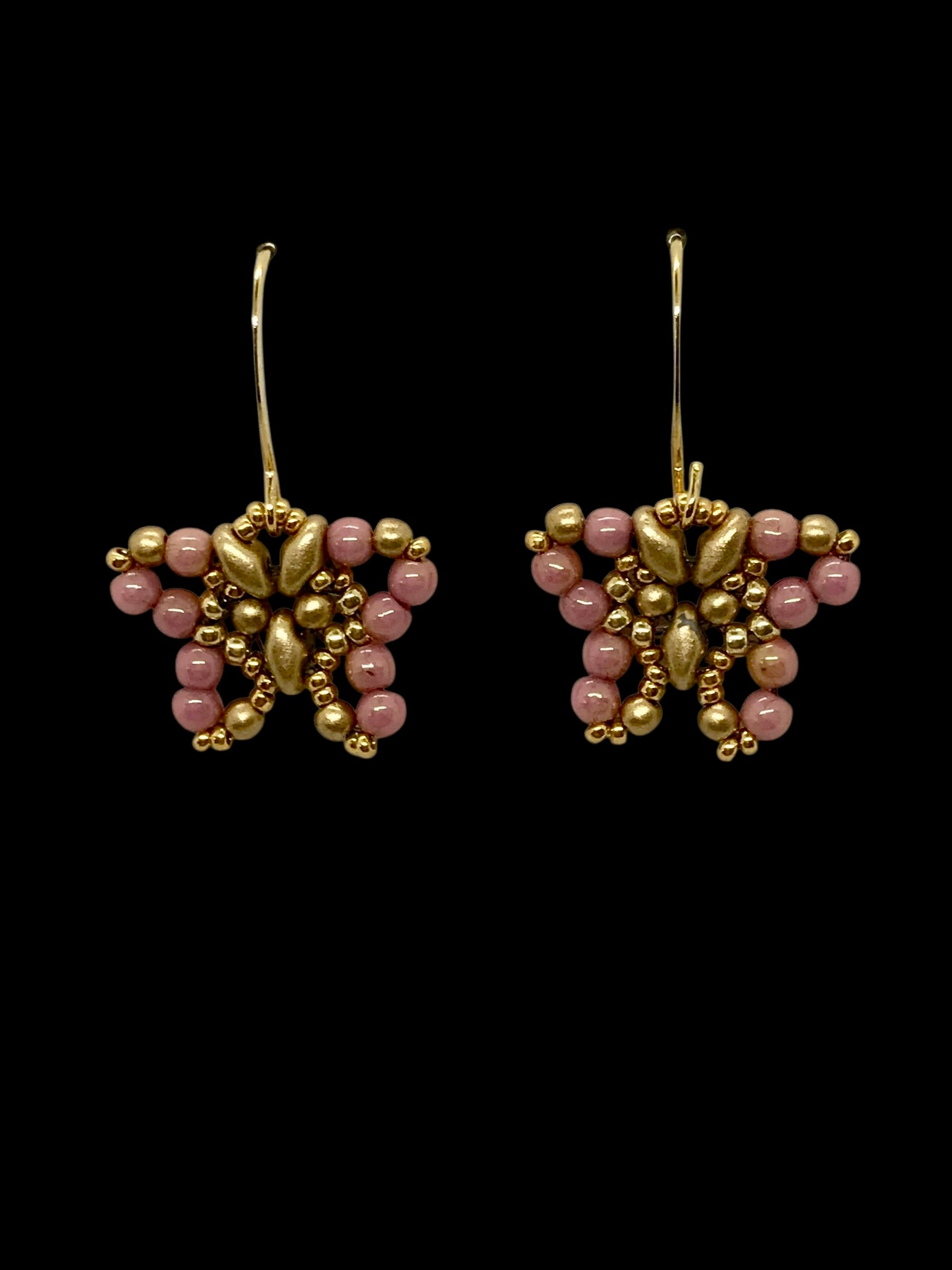 Dusty Rose Butterfly Earrings