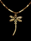 Dragonfly Choker - Ivory Pearl & Picasso Brown