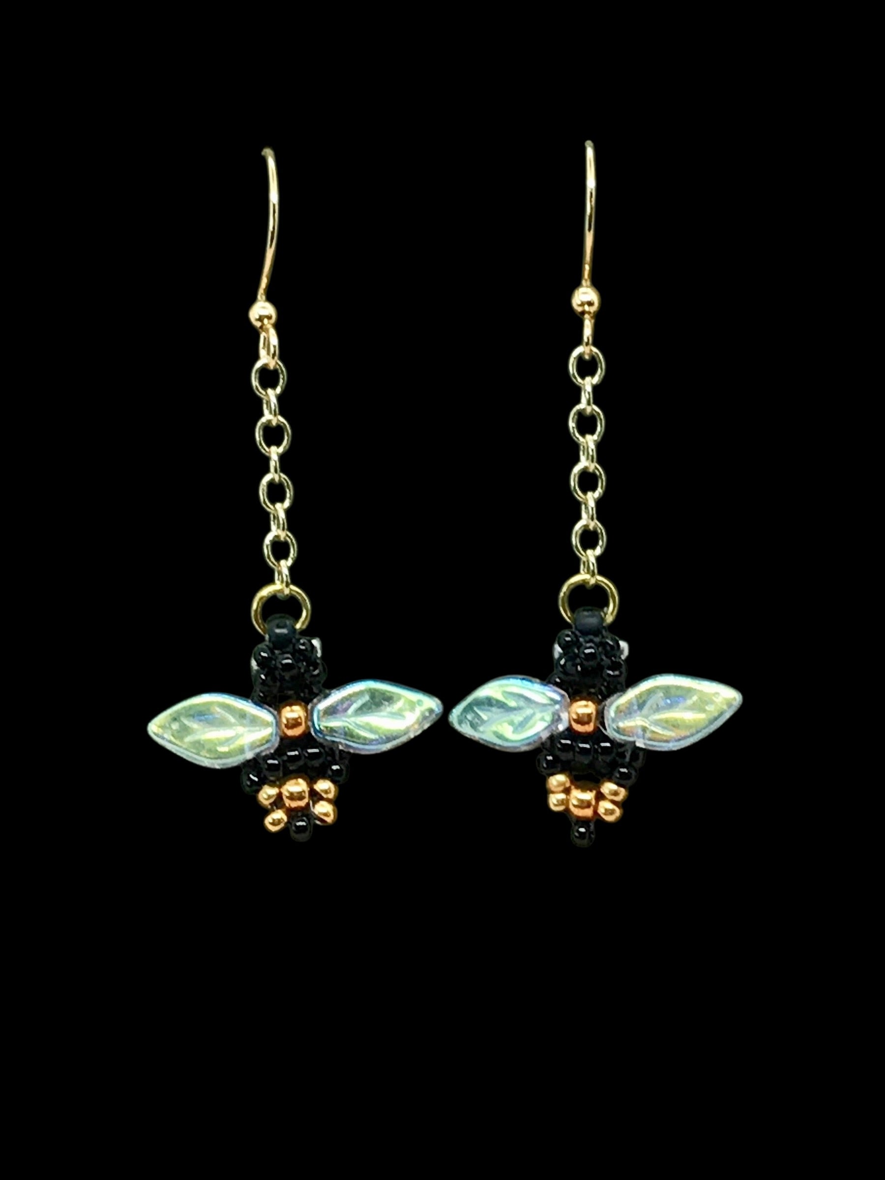 Honey Bee Dangle Earrings