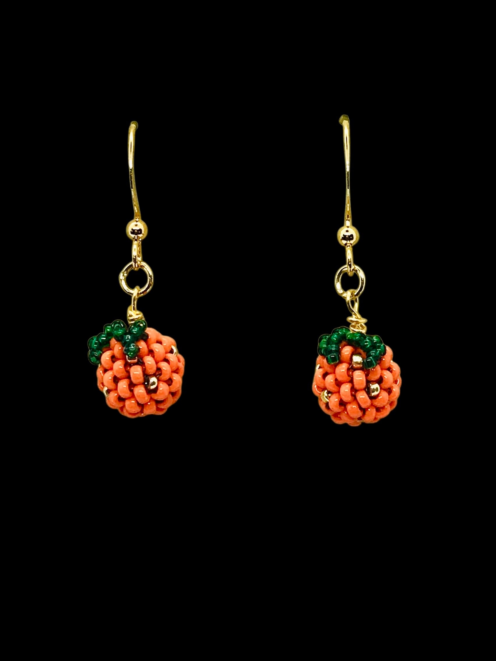 Tiny Seed Bead Dangling Oranges
