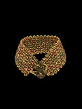 Herringbone Cuff Bracelet w/Button Closure